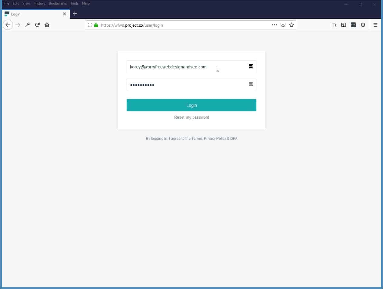 Type in username and password