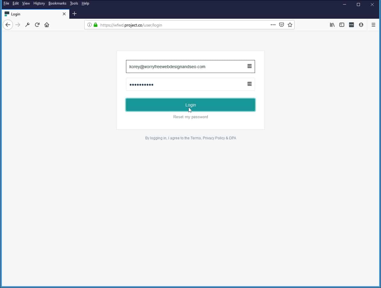 Click on login