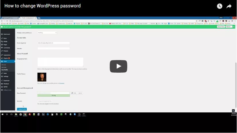 how to change wordpress password
