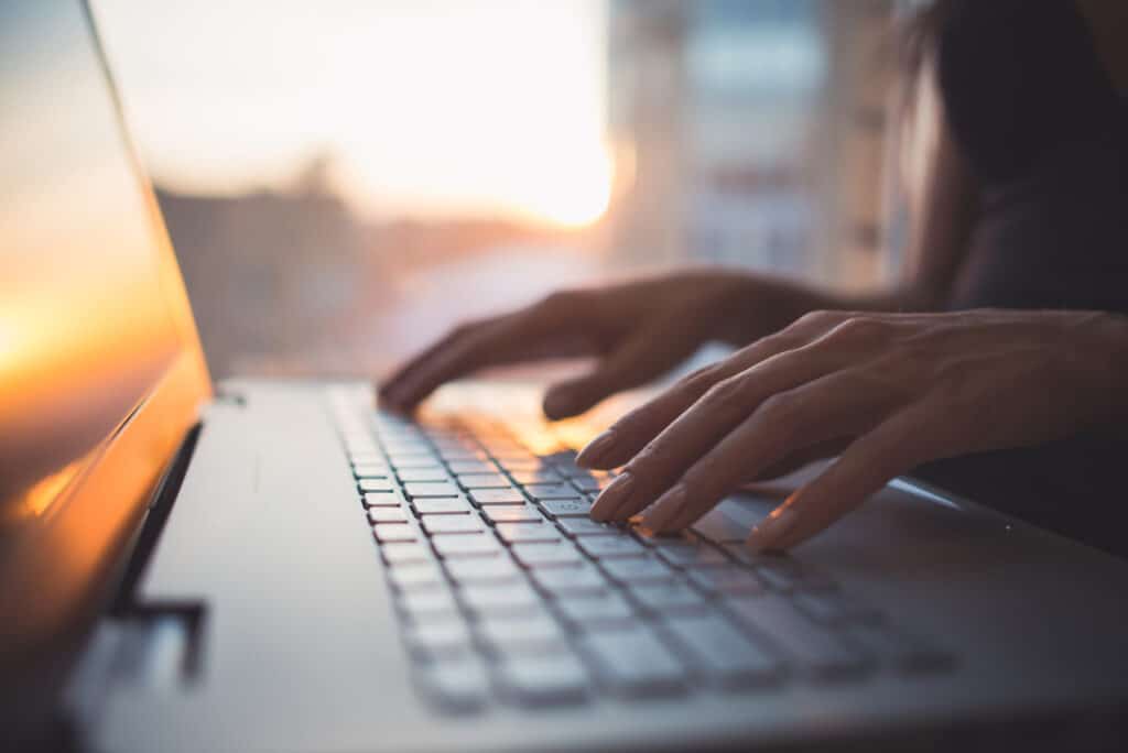 woman working at home office h